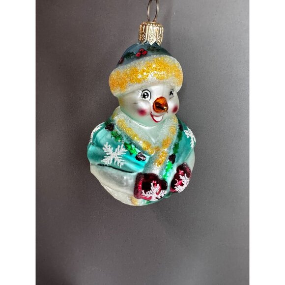 Christopher Radko Rollin O Reilly Snowman Ornament 2003 4.5" With Box - Picture 2 of 8